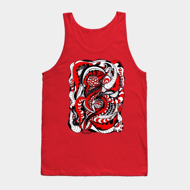 Red Wave Of Thoughts Tank Top by kenallouis